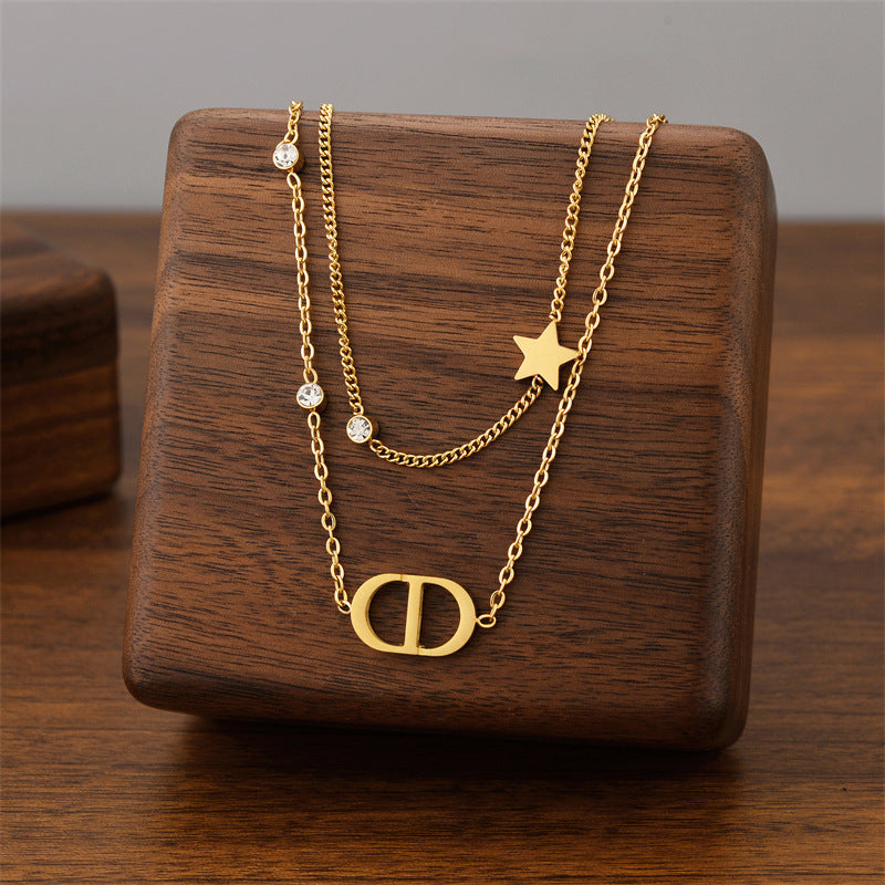 Titanium Steel Female Niche Simple Temperament Clavicle Pendants