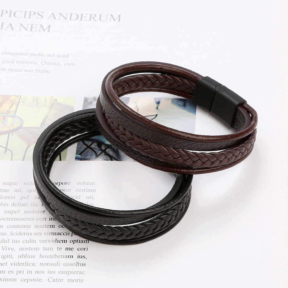 Men's Retro Hand Weaving Advanced Stainless Steel Magnetic Bracelets