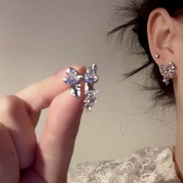 Delicate Pearl Crystal Eardrops Gentle Elegant Ear Buckle