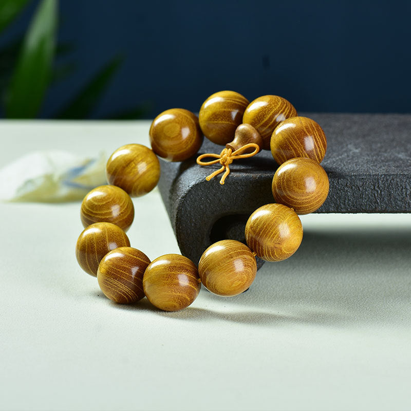 Women's & Men's Natural Gold Sandalwood Beads Fashion Collectible Artsy Bracelet
