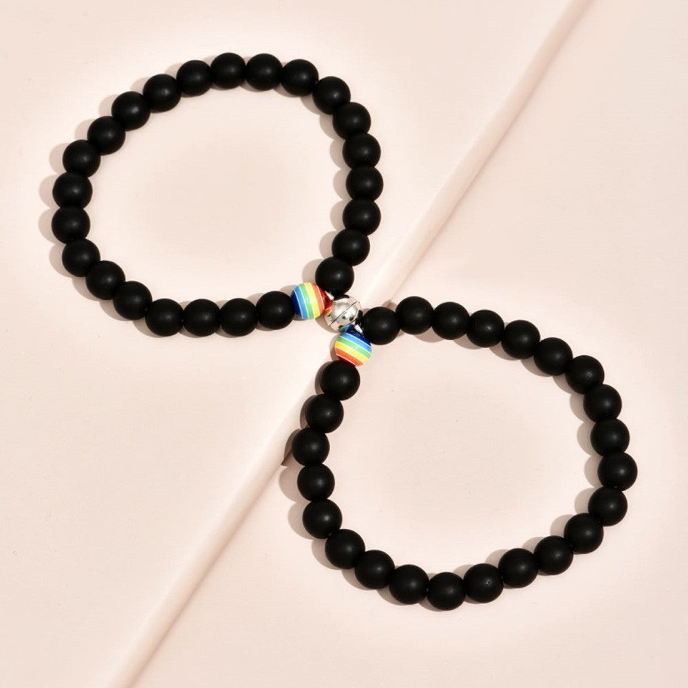 Charming Frosted Gemstone Two-piece Beaded Suit Bracelet