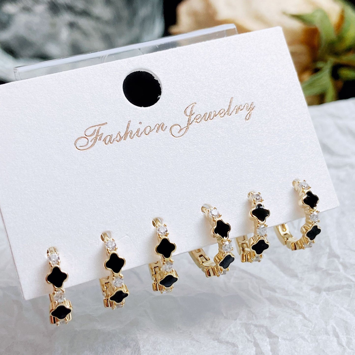 Golden Light Luxury Three Pairs Clip Temperament Wild High-grade Sense Ear Buckle