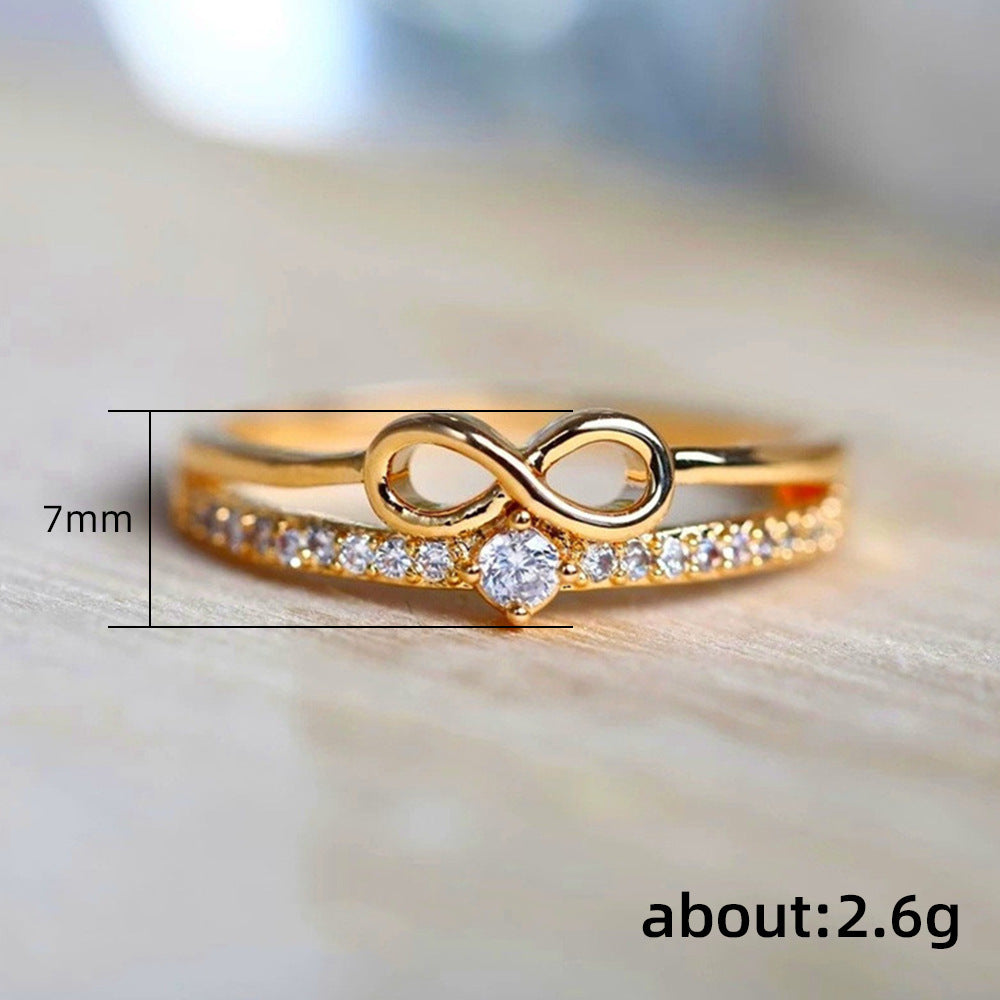 Women's Style Digital Unlimited Rose Gold Plated Engagement Ring