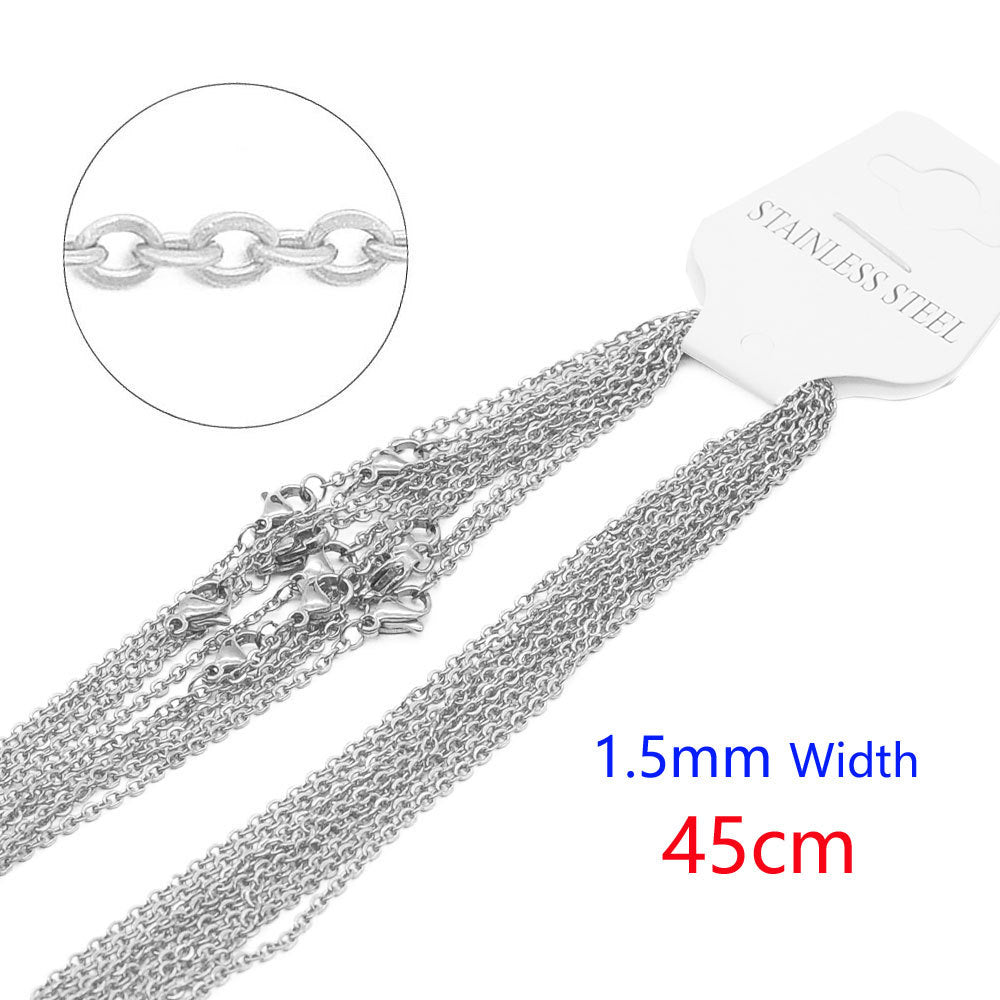 Chain Flat Cross Ornament Choker Side Necklaces