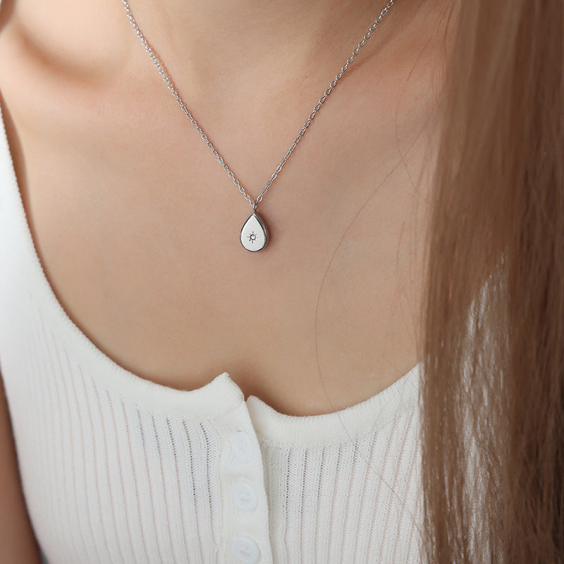 Geometric Square Inlaid Zircon Clavicle Chain Plated Necklaces