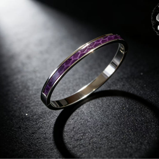 Snakeskin Genuine Leather Male Female Personality Metal Closed Special Bracelet