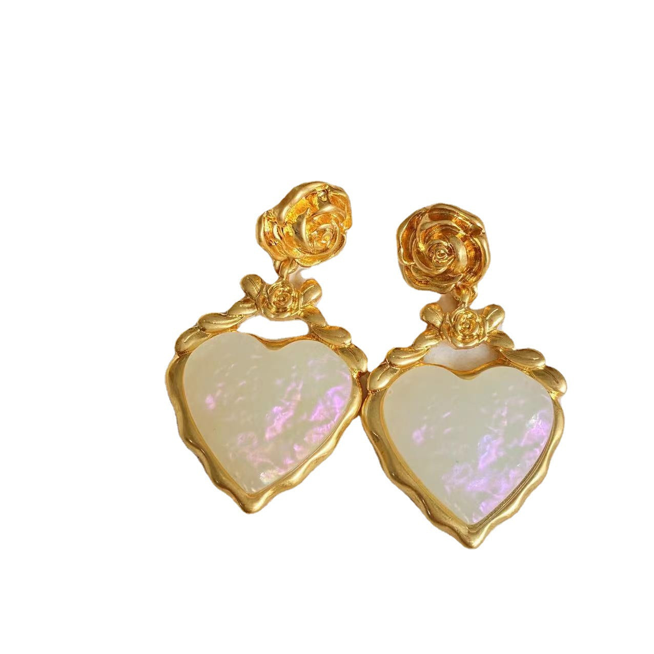 Heart Magic Color Polarized Simple Rose Fresh Stud Earrings