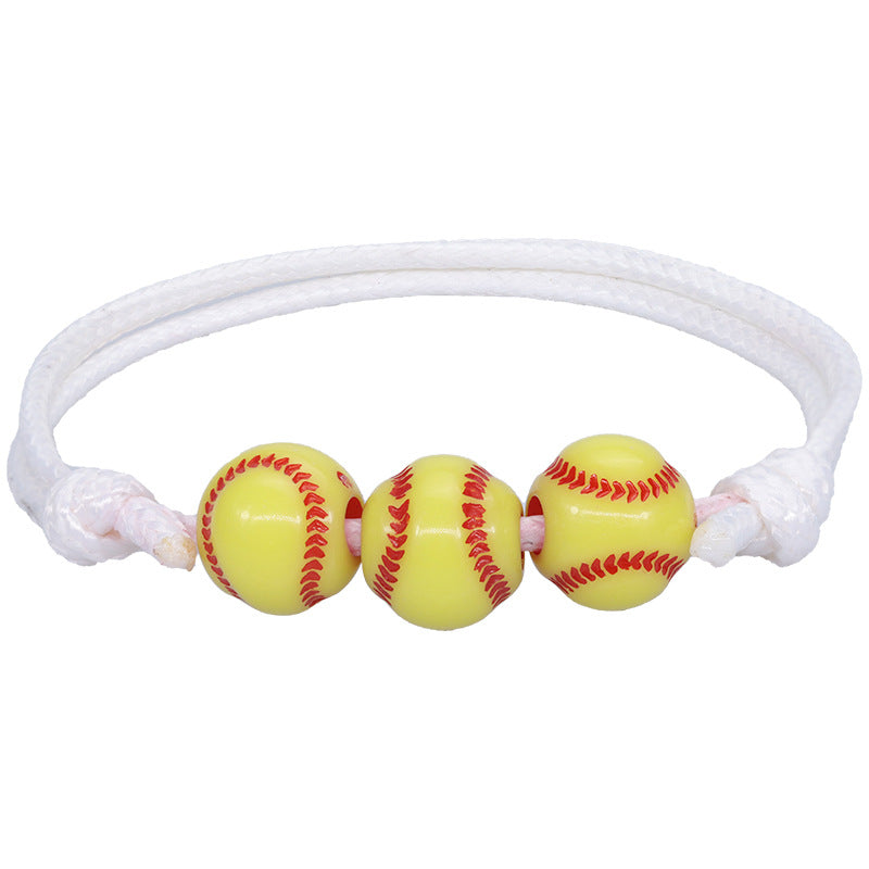 Basketball Baseball Wax Line Woven Softball Tennis Rugby Bracelets