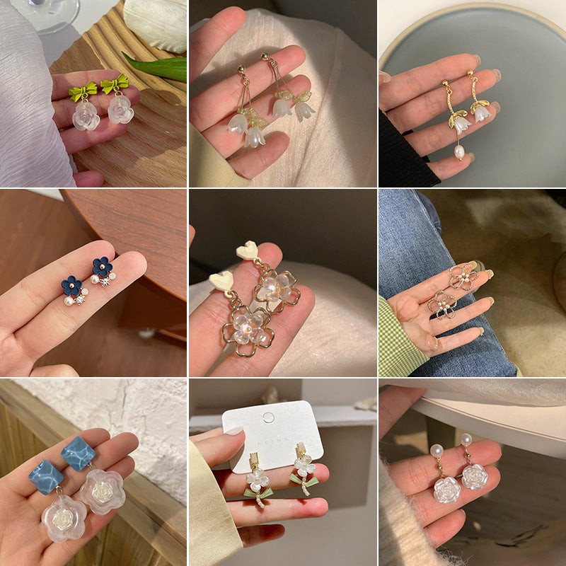 Women's Colorful Flower Summer Contrast Fresh Simple Rings
