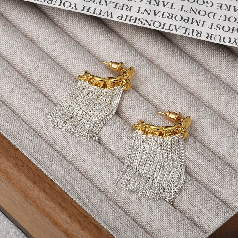 Cold Style Tassel Temperament Ear Korean Stud Earrings