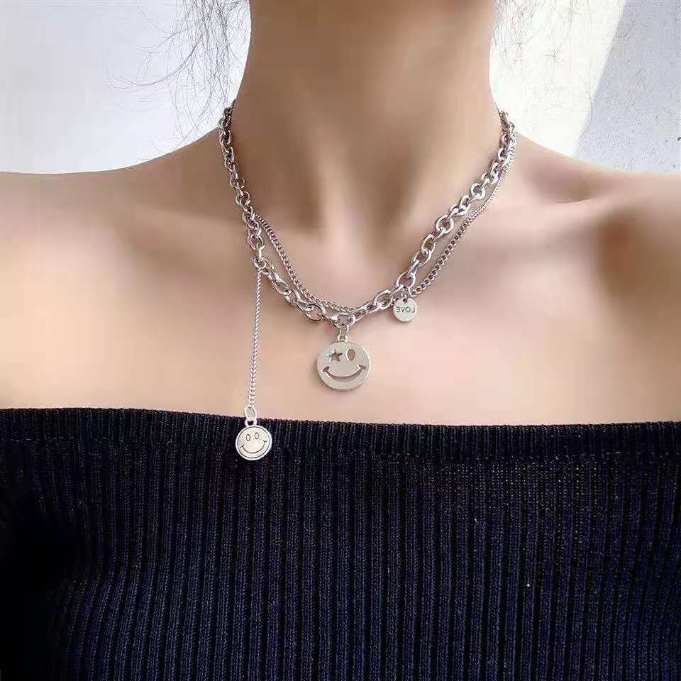 Women's & Men's Fashion Simple Titanium Steel Sweater Chain Personalized Hip Hop Necklace