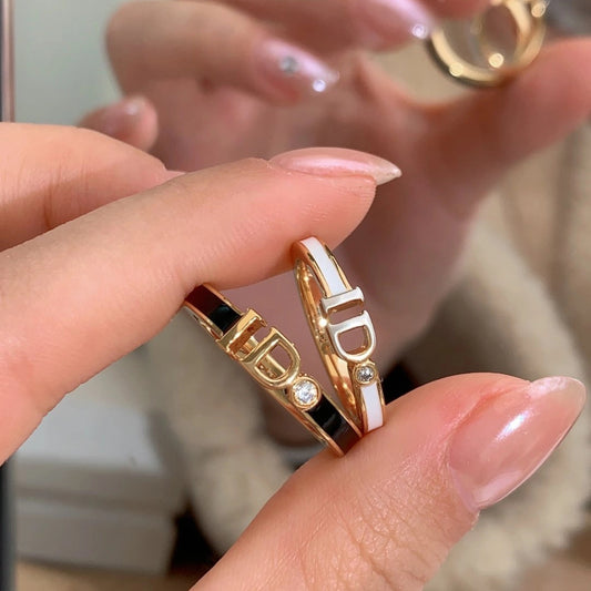 Couple Design High-grade Light Luxury Letters Opening Valentine's Day Commemorative Ring