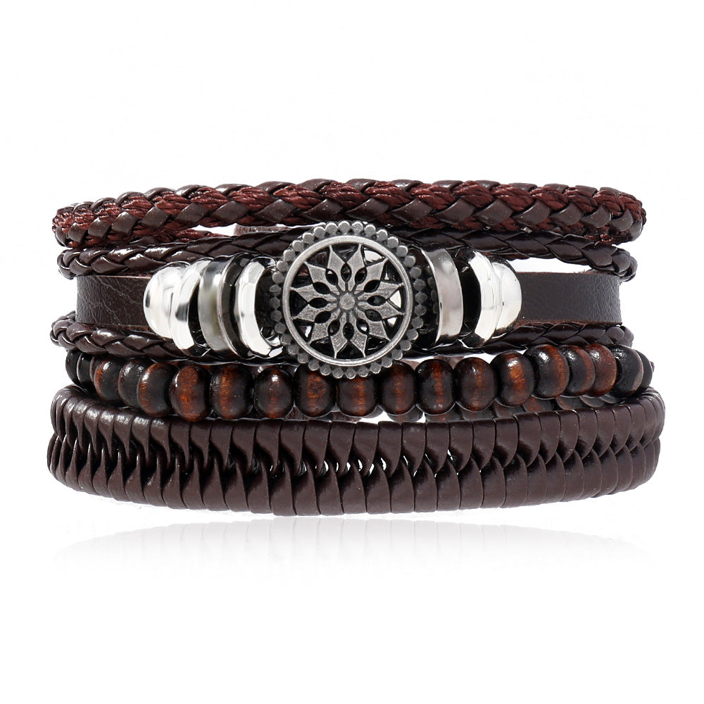 Women's & Men's Ornament Simple Hand Woven Rope Leather Bracelets