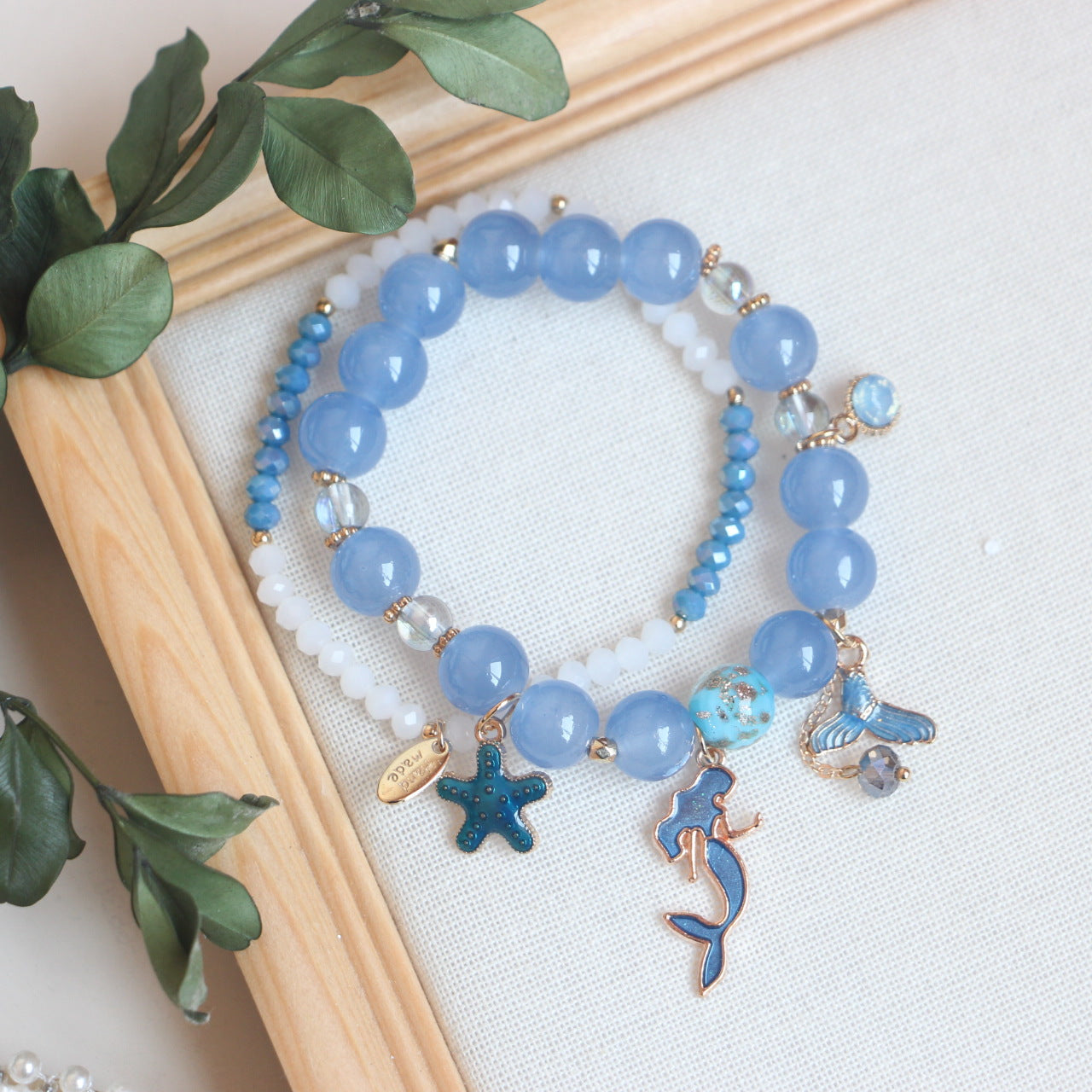 Female Heart Ocean Style Starfish Mermaid Tail Colorful Bracelet