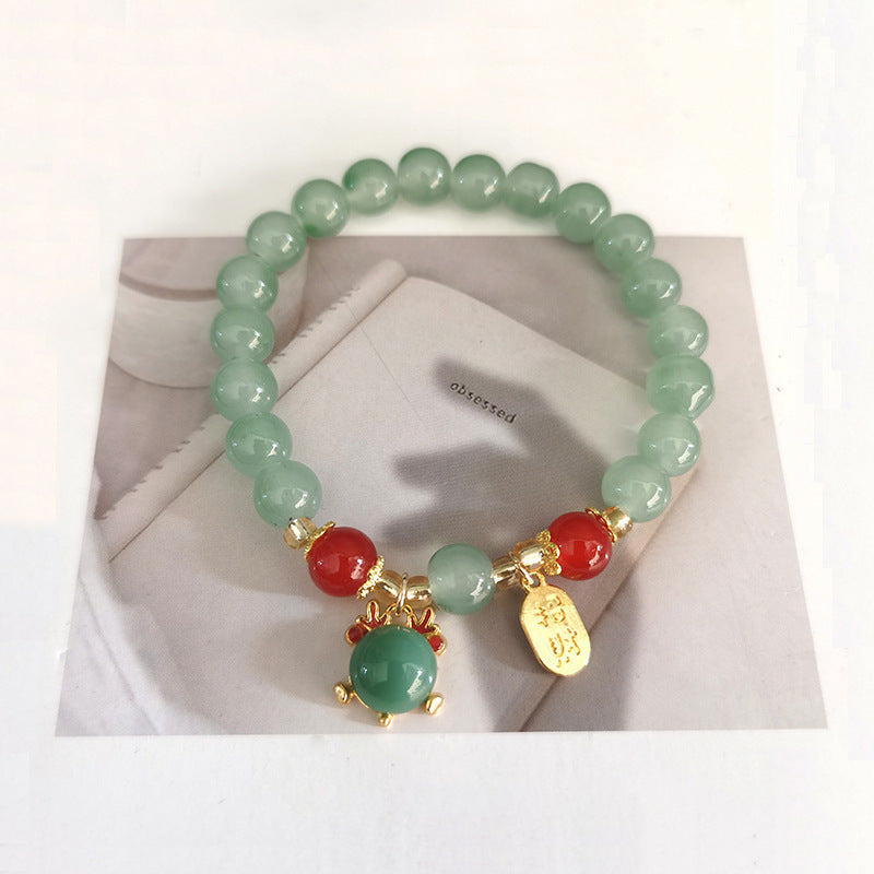 Four-leaf Clover Gold Silk Gourd High-grade Female Girlfriends Fresh Bracelets