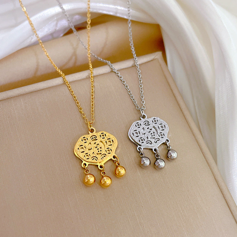 Whole Body Titanium Steel Fortune Lock Necklaces