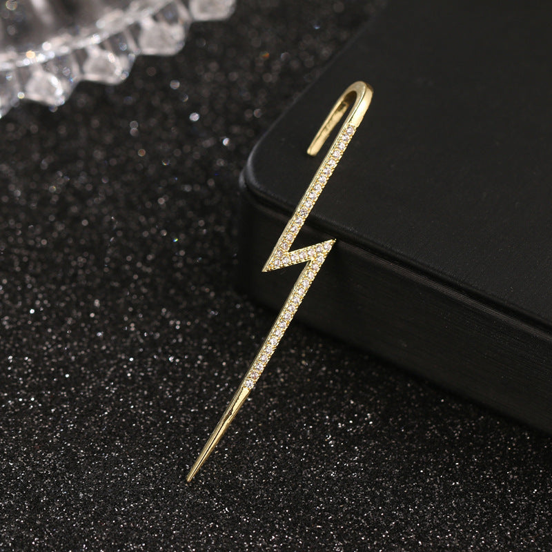 Super Fairy Copper Inlaid Zircon Temperamental Cold Style Earrings