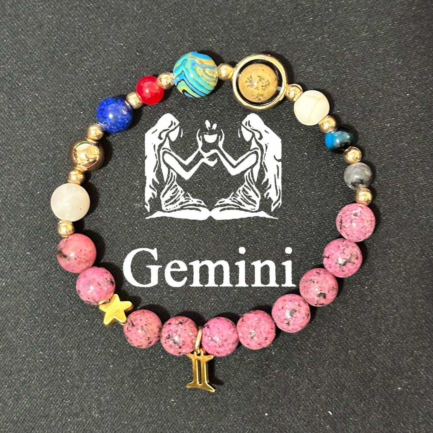 Planets Twee Constellation Stainless Steel Pink Hemp Pendants