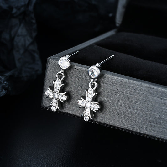 Women's & Men's Cross Light Luxury High-grade Fashion Zircon Stud Earrings