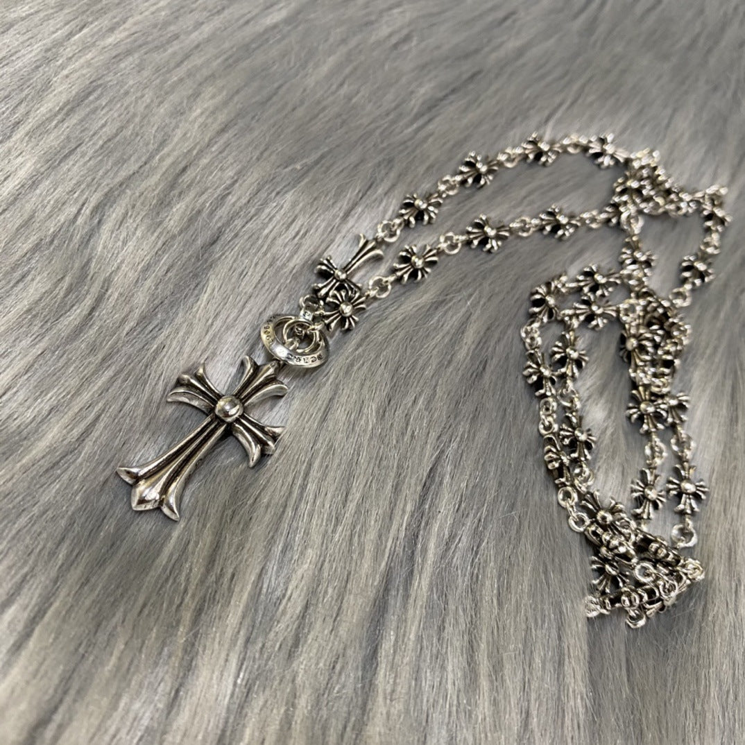 Women's & Men's Crook Vintage Cross Retro Simple Couple Necklaces
