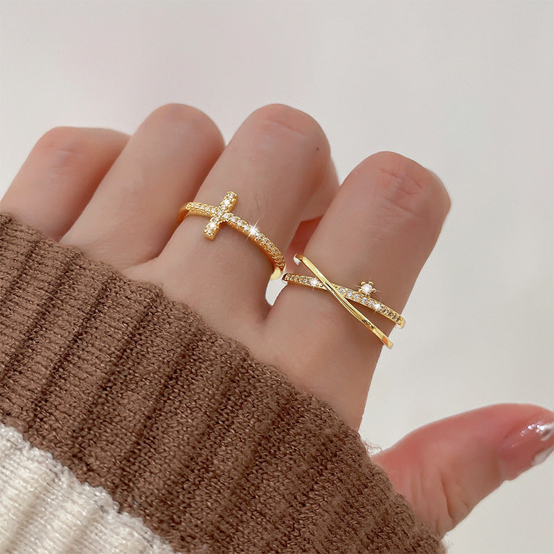 Female Wild Affordable Luxury Fashion Diamond Full Rings