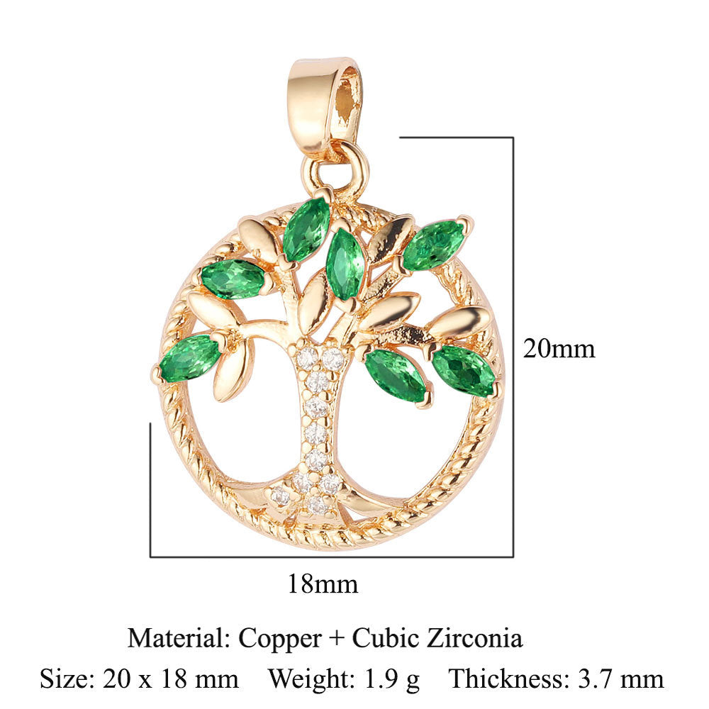 Lucky Tree Copper Zircon Fishtail Butterfly Ornament Accessories Water Pendants