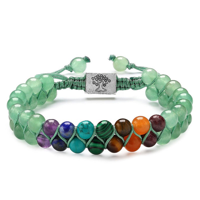 Women's Double Layer Crystal Agate Bead Lucky Bracelets