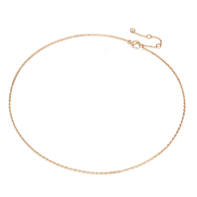 Women's Fashion Simple Stainless Steel Personality Short Choker Thin Necklaces