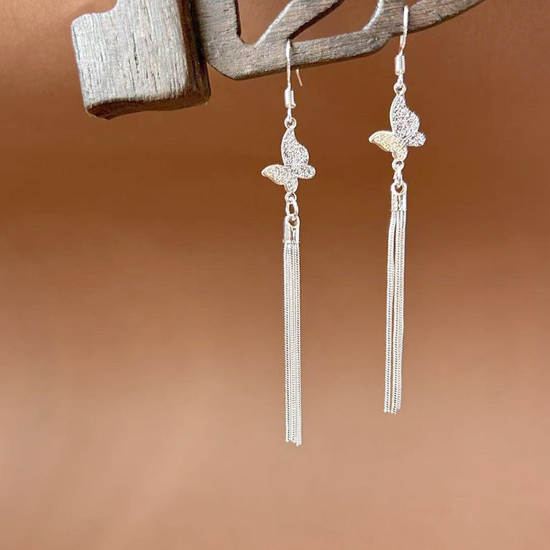 Sier Ethnic Style Peacock Retro Ear Hook Vintage Scenic Spot Earrings