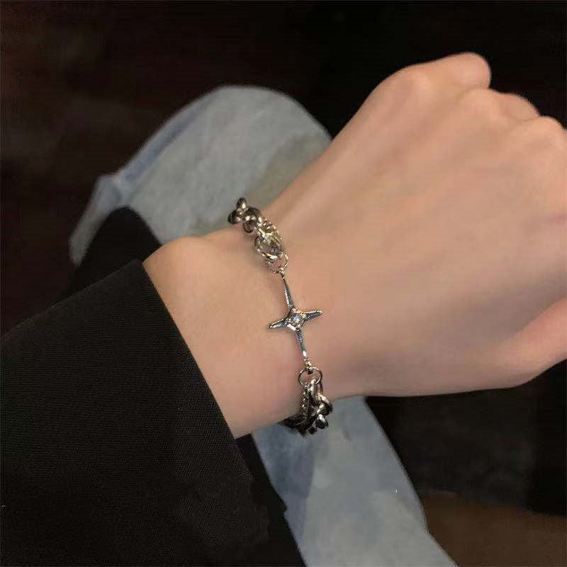 Men's Steel Trendy Retro Minority Design Boys Cold Style Bracelet