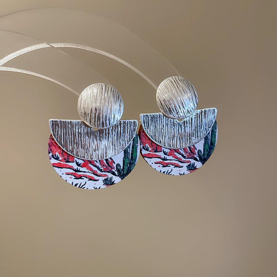 Wood In The Forest Retro Tassel Rings