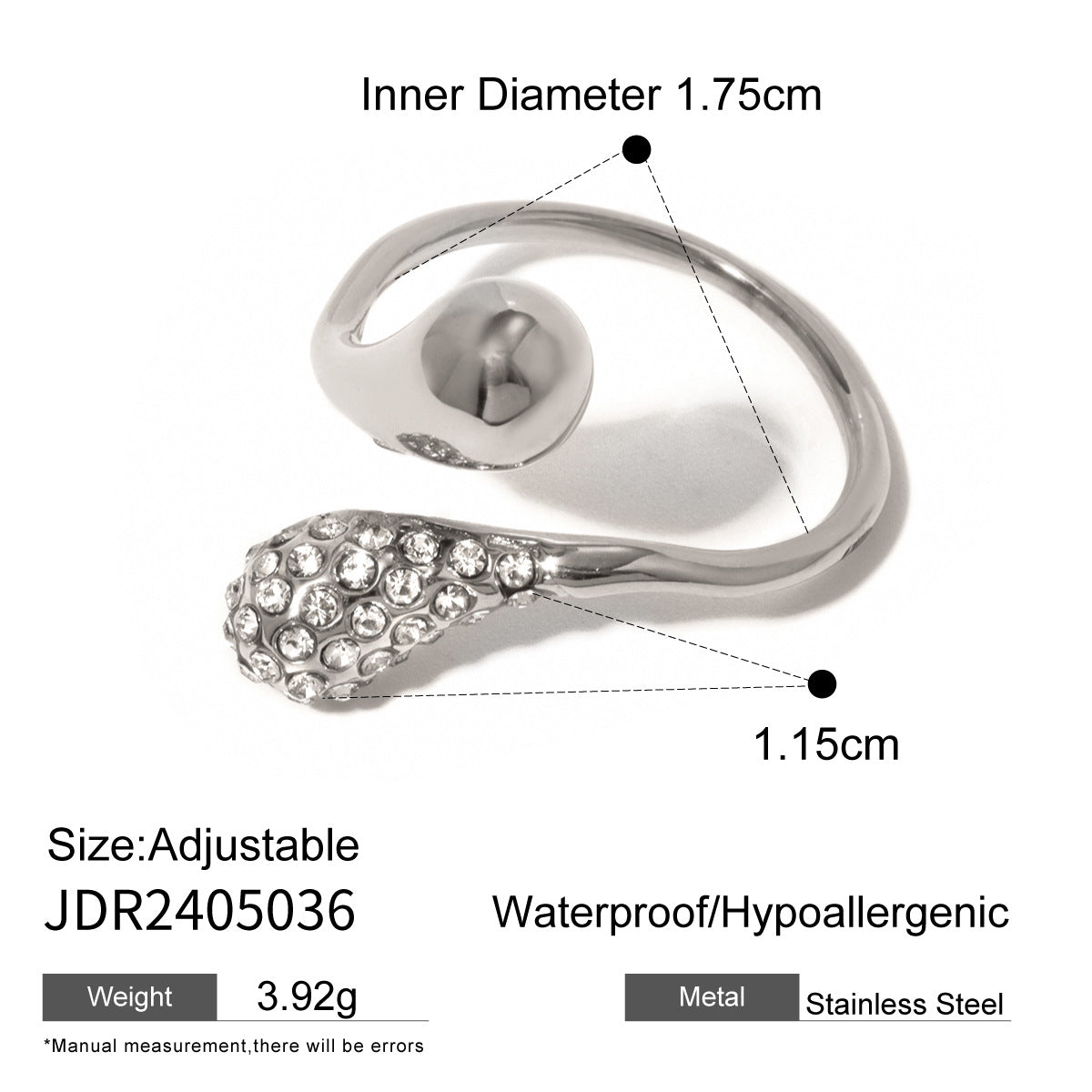 Diamond Opening High Sense Niche Titanium Rings