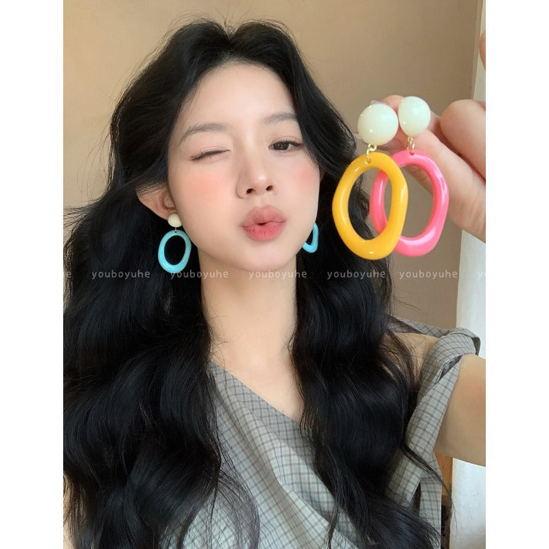 Dopamine Color Style Female Design Seaside Vacation Earrings