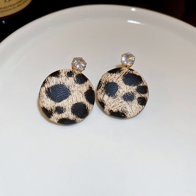 Women's Leopard Print Brown Style Retro High-grade Earrings