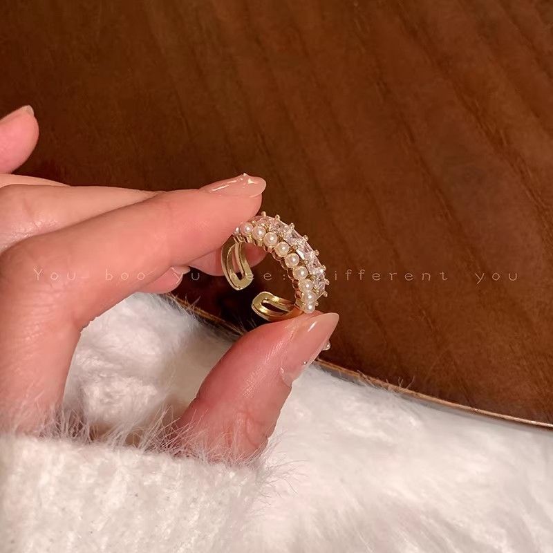 Zircon Simple Female Opening Adjustable Index Finger Light Luxury Rings