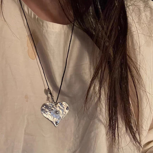 Women's For Minority High-grade Wrinkled Skin Peach Heart Gold Necklaces