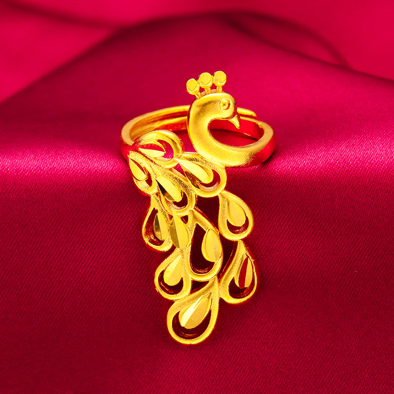 Women's Live Broadcast Ornament Adjustable Peacock Opening Vietnam Rings