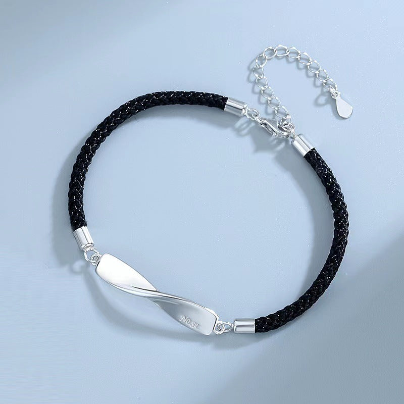Mobius Couple Sterling Sier Fashion Simple Bracelet