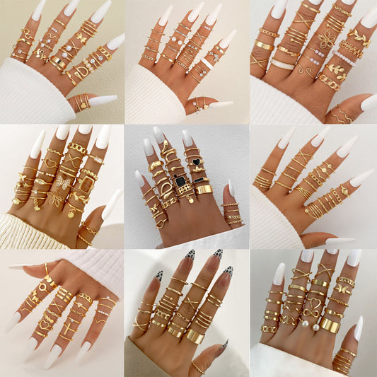 Women's Butterfly Loving Heart With Opening Fashion Rings