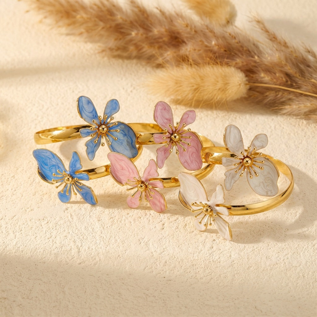Flower Elegant High Sense Vacation Style Double Bracelet