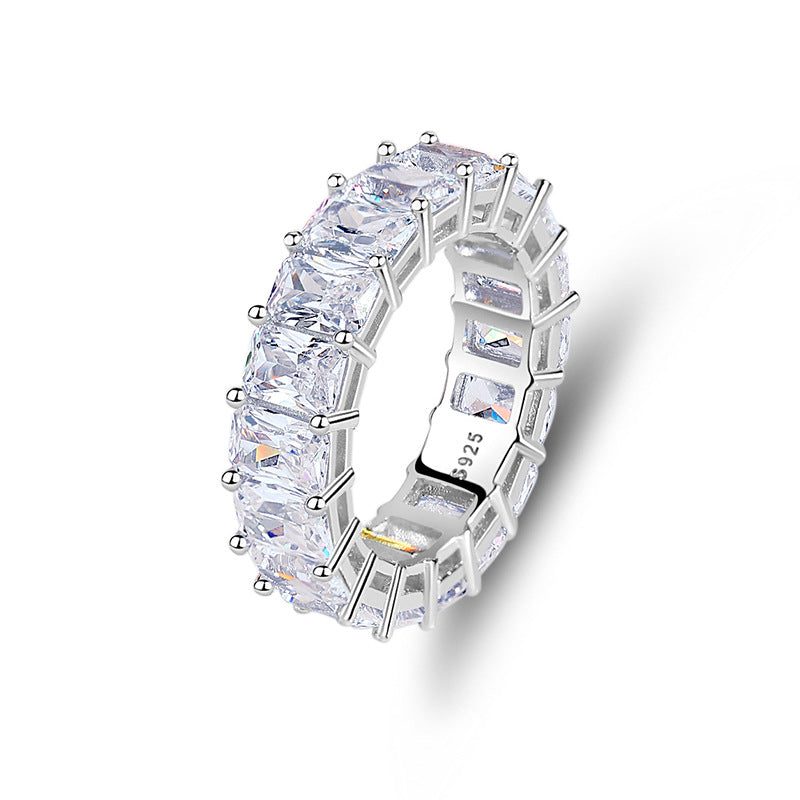 Women's & Men's Sier Zircon Twin Stackable Series Full Rings