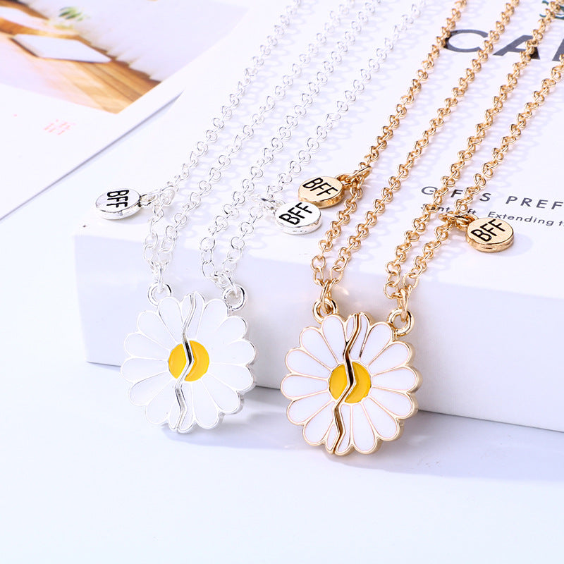 Children's Daisy Simple Flower Alloy Drop Oil Necklaces