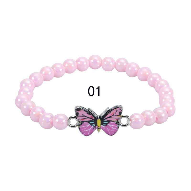 Children's Colorful Beaded Cute Butterfly Kindergarten Birthday Bracelets