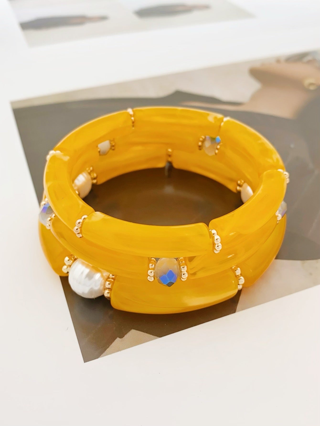 Fashion Simple Acrylic Beaded Ladies Elbow Bracelets