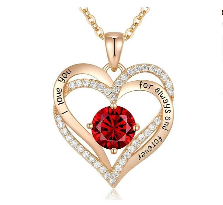 Women's Double Love Clavicle Chain Valentine's Necklaces