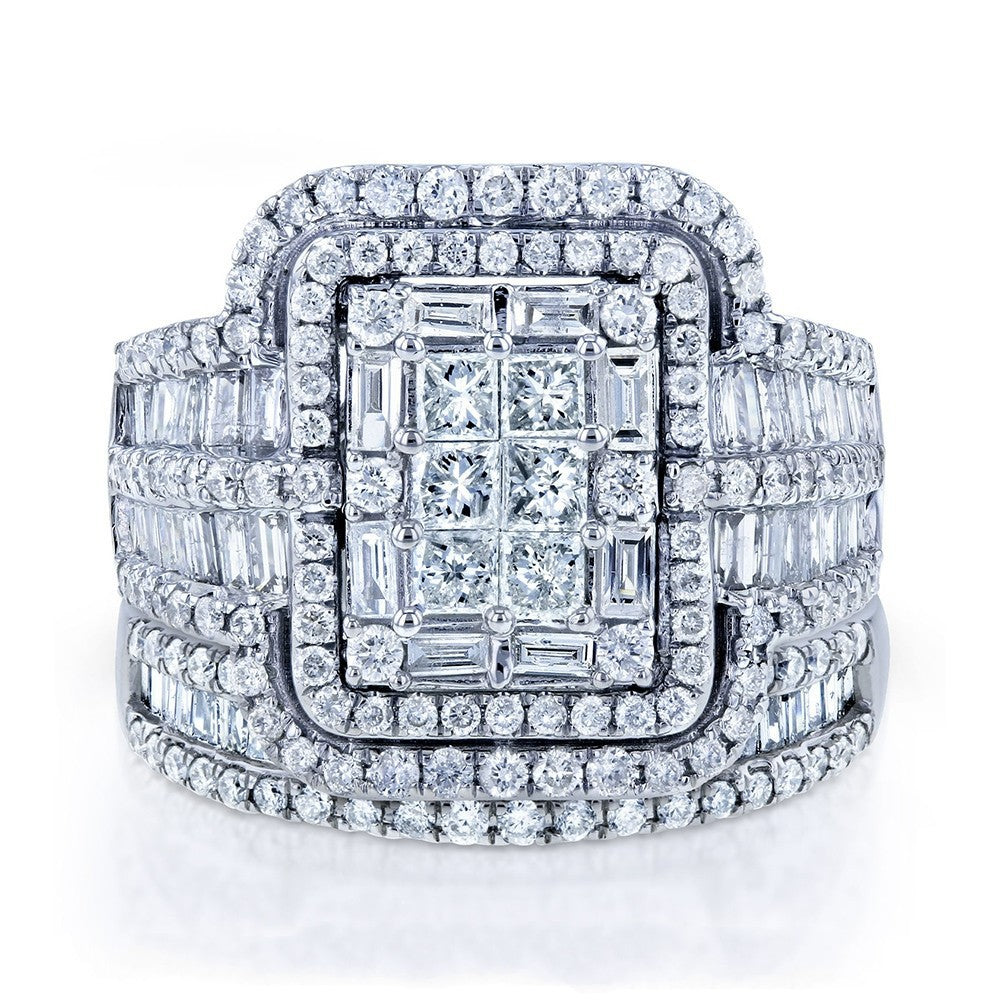Women's Luxurious Exaggerating Rhinestone Couple Wedding Ring