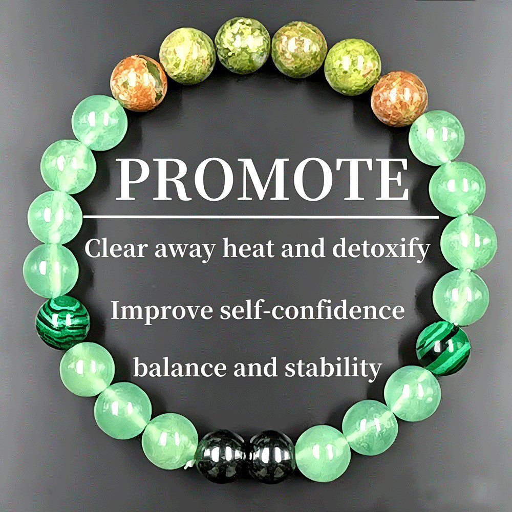 Women's & Men's Decorative Pattern Green Agate Crystal Fortune Aventurine Bracelets