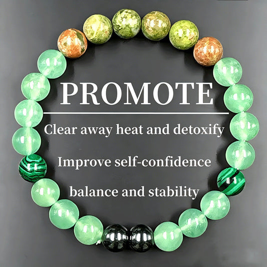 Women's & Men's Decorative Pattern Green Agate Crystal Fortune Aventurine Bracelets