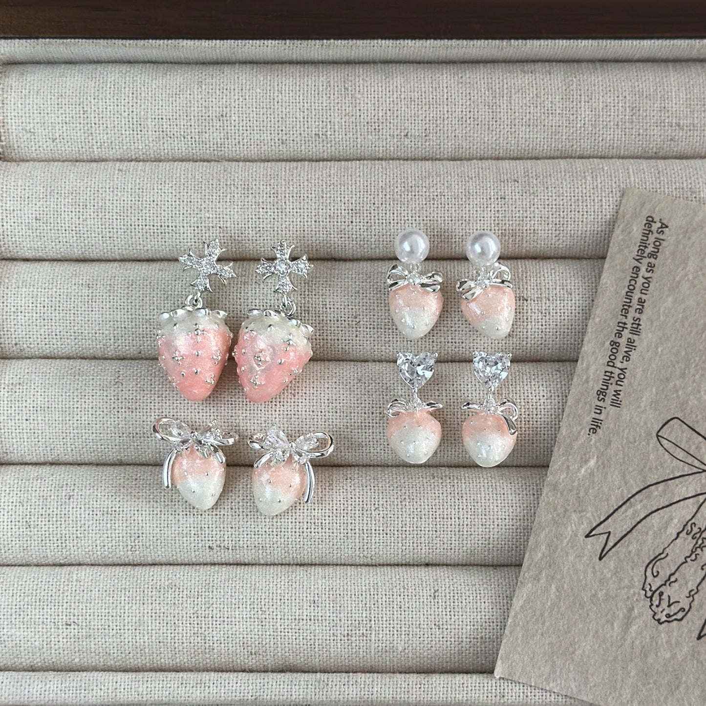 Pink Drip Glazed Three-dimensional Strawberry Female Exquisite Sweet Fashion Trend Earrings