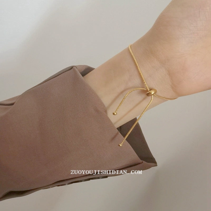 Retro Titanium Steel Pull Female Trendy Cold Korean Style Bracelets